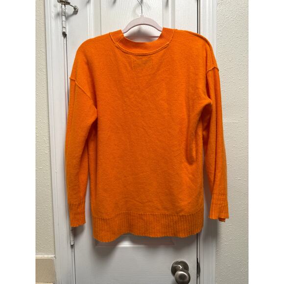 Anthropologie Pilcro Angie Seamed Cashmere Relaxed Sweater Orange Size Medium - Picture 5 of 9